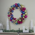 thumbnail image 2 of Northlight Rainbow 2-Finish Shatterproof Ball Christmas Wreath - 36" - Multicolor - Unlit, 2 of 4