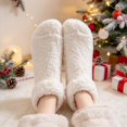 thumbnail image 4 of Goodw7 Fuzzy Socks for Women, Double Layer Fleece Cuff Floor Socks with Thick Brushed Lining, Warm Cozy Home Slipper Socks for Winter Indoor Lounging, 4 of 6