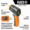 thumbnail image 2 of Klein Tools IR1KIT Infrared Thermometer with GFCI Receptacle Tester, 2 of 13