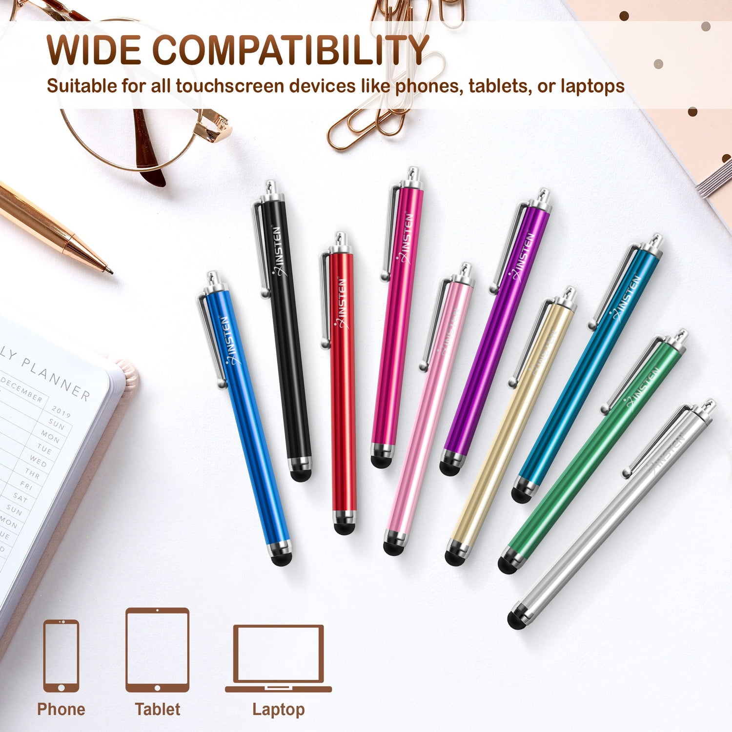 20 Pack Universal Stylus Pen for Touch Screens, Jamaica Ubuy - Main Image