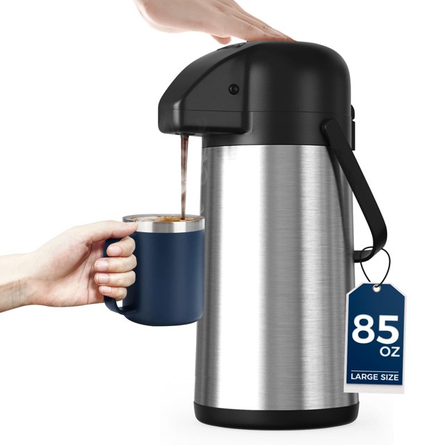 Jarra de café Gezoss, dispensador Airpot de 2,5 l/85 oz, de acero inoxidable