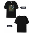thumbnail image 6 of T Shirts for Women Short Sleeve Cotton Crewneck T-Shirt, Blue Green Leaves Plants Flowers Tee Tops Casual Basic T-Shirts, XS-5XL Black XS, 6 of 7