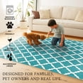 thumbnail image 5 of My Magic Carpet 2.5'x7' Machine Washable Non-Slip Kitchen Hallway Runner Rug, Moroccan Trellis Teal, 5 of 6