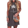 thumbnail image 2 of Sun Salt Sand Coconut Tree Sleeveless Mini Dress Casual Sleeveless Summer Beach Vacation Women Workout Mini Dress, 2 of 3