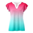 thumbnail image 5 of Camiseta de manga corta suelta con cuello en V estampada a la moda para mujer Pompotops hkajfhjk471134, 5 of 5