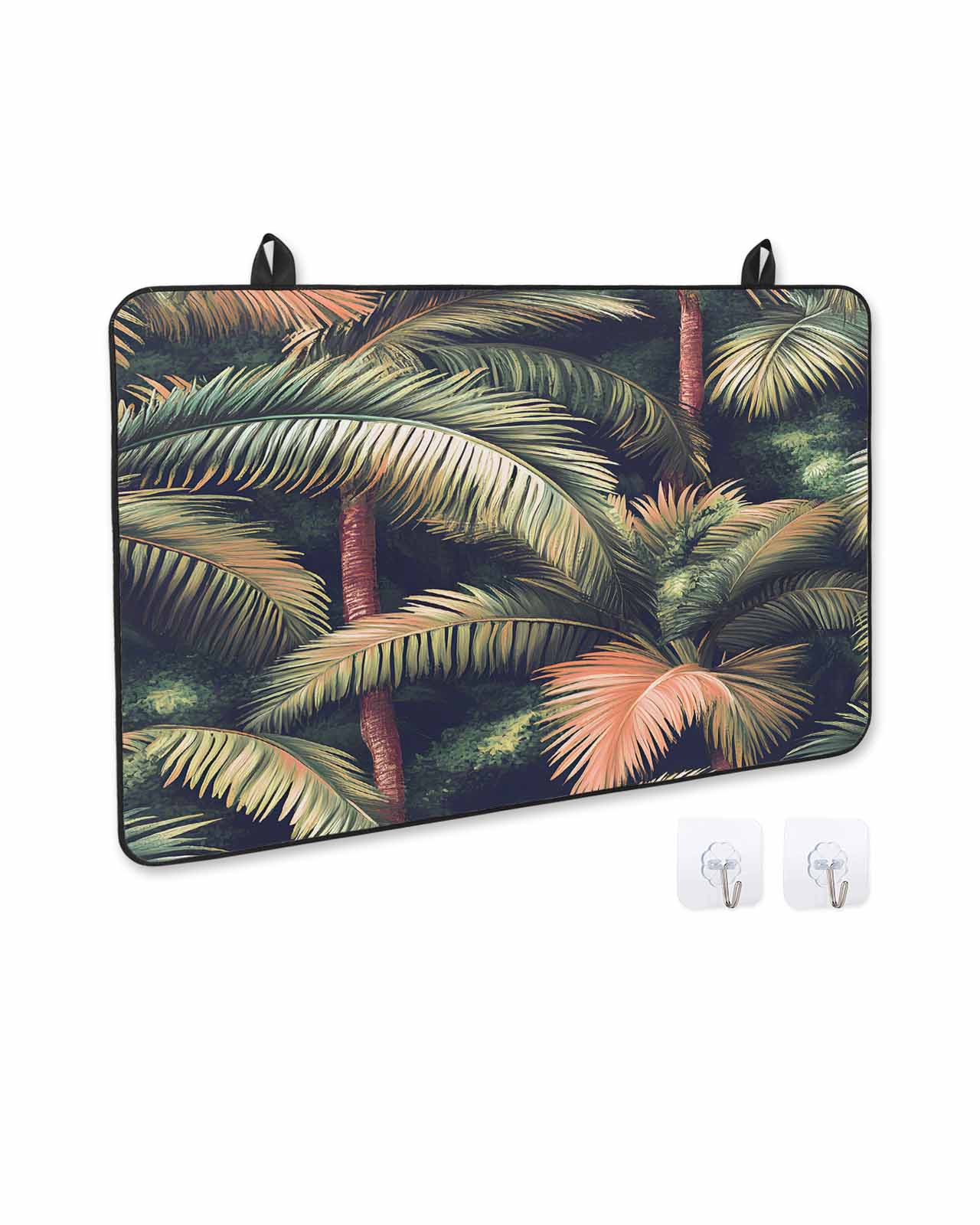 nqOlkjepod Large Induction Cooktop Protector Mat 36"x21", Palm Forest Stove Top Covers for Electric Stove, Country Summer Tropical Plants Forest Stove Burner Cover Mats, Glass Top Stove Cover