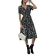 thumbnail image 5 of Txlixc Vestido de Verano para Mujer, Estampado Floral Cuello en V Manga Corta Falda Casual de Cintura Delgada para Damas, 9 Colores Txlixc  Estilo de ocio, 5 of 7