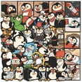 thumbnail image 1 of Pegatinas divertidas de pingüino, lindas pegatinas de pingüino para botella de agua, 50 pegatinas de vinilo impermeables de anime para teléfono portátil (pingüino), 1 of 5