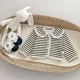 thumbnail image 3 of Conjunto de abrigo superior a rayas para niña de 0 a 5 años, prendas de vestir con cuello vuelto, pantalones de pierna ancha, traje de 2 uds a la moda para niño, 3 of 6