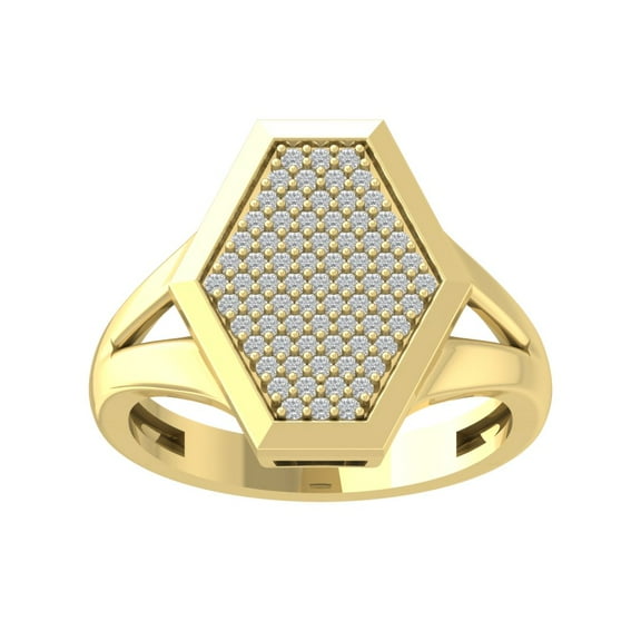 ARAIYA FINE JEWELRY 10K Yellow Gold Lab Grown Diamond Cluster Ring (1/3 cttw, D-F Color, VS Clarity), Size 7