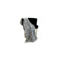 Silver Faux Fur Throw Blanket - 96x110 Inch Luxury Reversible Plush Throw - Soft Polyester Home Decor