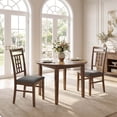 thumbnail image 4 of Costway Rubber Wood Dining Chairs Set of 4 Farmhouse Kitchen Chairs with Lattice Back,, 4 of 9