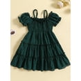 thumbnail image 2 of Toddler Girls A-line Dress, Short Sleeve Off-shoulder Spaghetti Straps Pleated Summer Dress, 2 of 8