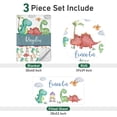 thumbnail image 3 of Kainsy Personalized Baby Crib Bedding Set - Custom Name Cartoon Dinosaur 3 Piece Set - Soft Blanket, Fitted Sheet, Room Rug for Newborn Boys and Girls - Shower Gift(Fixed Size), 3 of 9