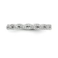 thumbnail image 4 of Solid 14K White Gold Diamond Wedding Band Ring Size 8 (.165 cttw.), 4 of 8