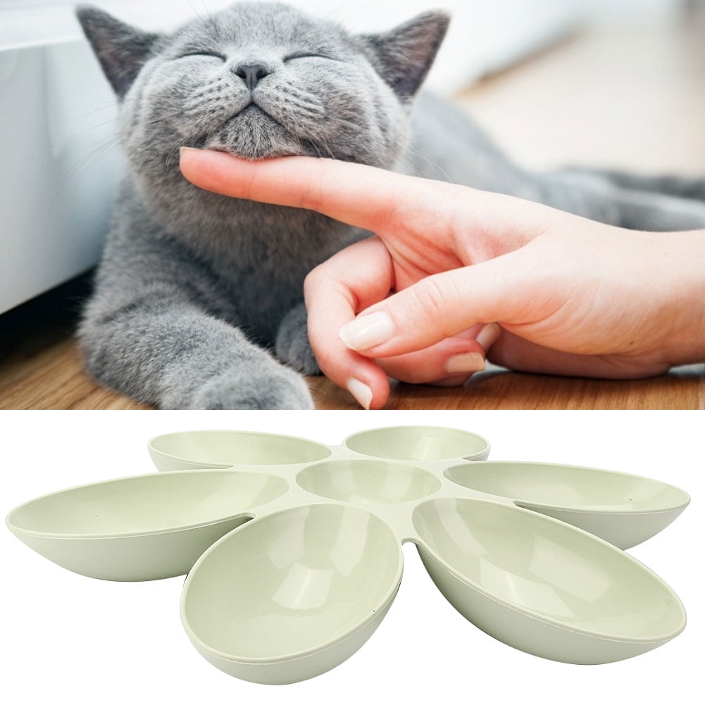 YAHHU PP Durable Six Petals Multiple Case Slow Feeder & Water Feeding Bowl for Cats and Dogs, Green (16.5 inches / 42 cm)