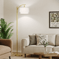 thumbnail image 3 of SUNMORY Arc Floor Lamp, Modern Corner Standing Lamp with Unique Hanging Douoble Drum Lampshade for Living Room, Bedroom, Study Room, 3 of 9