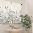 thumbnail image 5 of Small Kitchen Curtains Cafe Curtains Floral Leave Plant Botanical Wildflower Rod Pocket Farmhouse Pattern Herb Living Room Bedroom Window Drape Treatment Fabric 2 Panels 27.5 x 39 Inch, 5 of 6