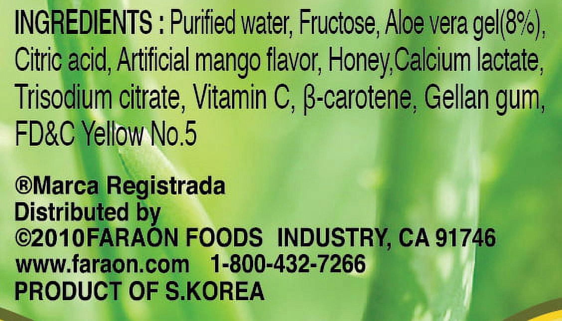 (7 pack) Faraon Aloe Vera Mango Flavored Drink, 16.9 oz