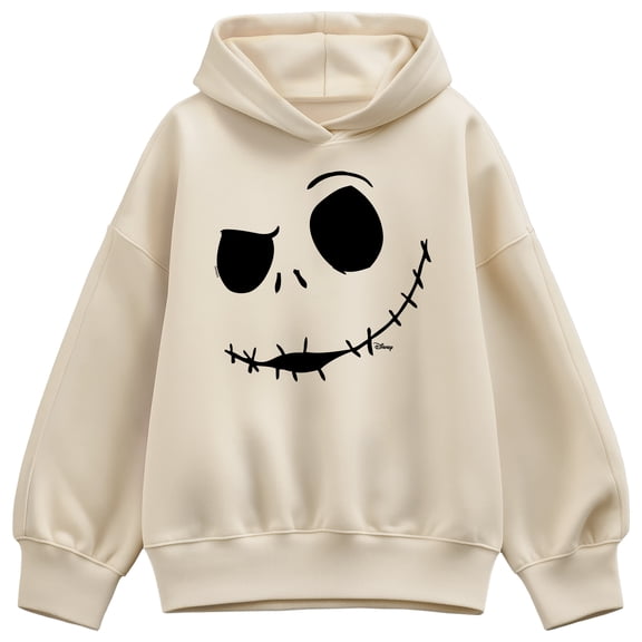 The Nightmare Before Christmas - Jack Face - Women's Oversized Fleece Hoodie Sweatshirt