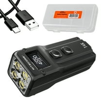 Nitecore T4K 4000 Lumen Super Bright Keychain EDC Flashlight with Battery Organizer