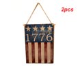 thumbnail image 4 of Pendiente colgante de madera Rectángulo de madera Tablero de madera 4 de julio Día de la Independencia Americana Día de la pared Cuerda de la cuerda Muestra en blanco para artesanías JM01432 2 Piezas Speravity HA012054-03, 4 of 7