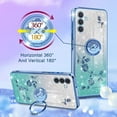 thumbnail image 3 of for Samsung Galaxy A13 5G Case Glitter Sparkly for Women Girls Sparkle Bling Shiny Girly Blue Phone Cover Cute Flowers Floral Design with Ring Holder Pretty Cases for A13 5G 6.5 inch, 3 of 12