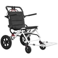 thumbnail image 2 of Travel Wheelchair for Adults Foldable, Carbon Steel Frame Supports 120kg, 20" Wide Seat & Telescopic Handle, 12" Rear Wheels No Assembly, for Airport & Outdoor Travel L, 2 of 8