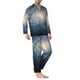 thumbnail image 2 of Balery The Galaxy Pijama para Hombre de Dos Piezas con Manga Larga, Conjunto de Dormir y Descanso Suave con Bolsillos-Small, 2 of 7