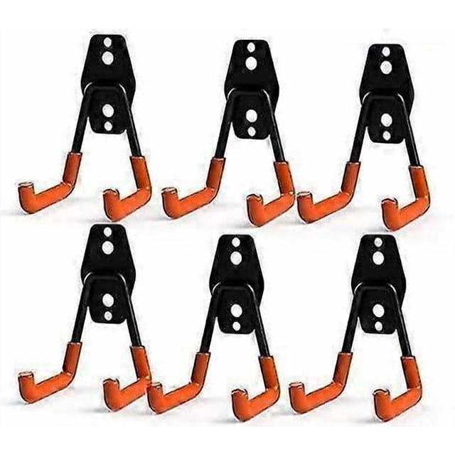 Steel Garage Storage Utility Double Hooks, Heavy Duty For Organizing Power Tools,small U Hooks (pack Of 6)