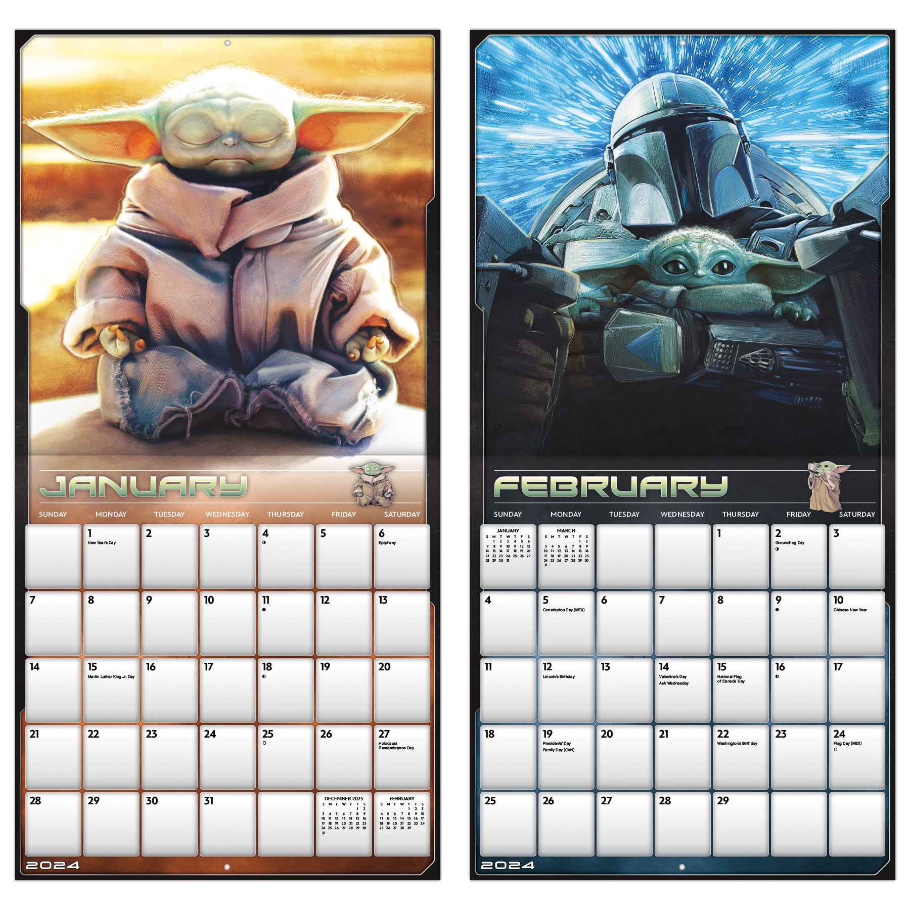 Trends International 2024 Star Wars: The Mandalorian - Grogu Wall Calendar  & Push Pins - Walmart.com