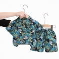 thumbnail image 5 of Baby Boy Outfit Sets Summer Vacation Toddler Boys Clothes 2 Piece Loose Button-Down Top and Print Shorts Set, 5 of 5