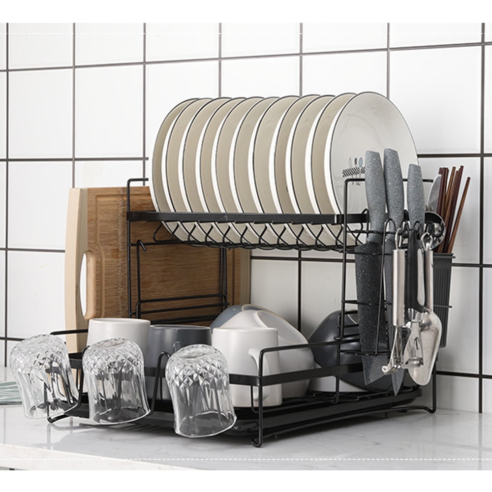 Buy Mewmewcat Carbon Steel Dish Rack Large Capacity Storage Rack for ...