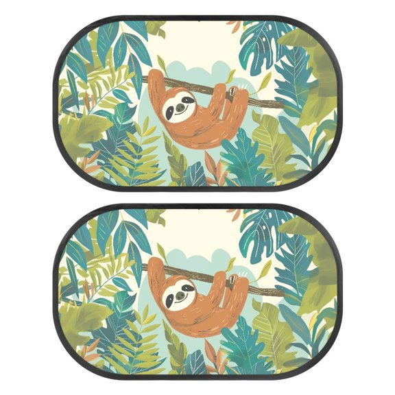 Garronmavis Sloth 2 PC Sun Shade Car Window Baby Window Automotive Interior Sun Protection with UV-Protection Easy Installation 20*12 in