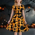 thumbnail image 2 of MUXiin Halloween Dresses 3T,Girls Halloween Party Dress Bloodstain Print A Line Short Sleeve With Back Elastic Zipper For Kids Festive Occasions 11-12 Years, 2 of 5