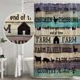 thumbnail image 5 of Retro Farm Animals Shower Curtain, Waterproof Shower Curtains for Bathroom, Country Cow Pig Chicken Turquoise Wood Washable Fabric Bathtub Curtain Set Bath Decor with 12 Hooks Standard 72"x72", 5 of 8