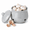 Gray, variant on Lethargic Ceramic Garlic Jar with Lid, Breathable Kitchen Storage Jar with Ventilation Holes, 3.7 x 4.5 in, for Garlic Onion Ginger