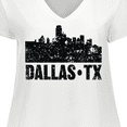 thumbnail image 4 of Inktastic Dallas Texas City Skyline with Grunge Women's Plus Size V-Neck T-Shirt, 4 of 5