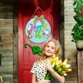 thumbnail image 2 of Pompotops Easter Decorations Easter Welcome Door Hanger Wooden Door Decoration Door Wreath Front Door Wreath Decor, Home Decorations, 2 of 8
