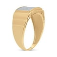 thumbnail image 4 of 10kt Yellow Gold Mens Round Diamond Ribbed Rectangle Cluster Ring 1/4 Cttw, 4 of 4