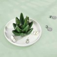 thumbnail image 3 of Porta anillos de aloe, plato de cactus para anillos, bandeja para joyas, organizador de anillos, pendientes y collares, para dama de honor, 13 x 13 x 10,5 cm, blanco y verde, 3 of 5