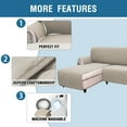 thumbnail image 5 of CJC L-Shaped Sofa Cover Reversible Sofa Slipcovers Sectional Couch Cover Chaise Lounge Slip Cover Furniture Protector for Pets Kids (Khaki, XL), 5 of 9