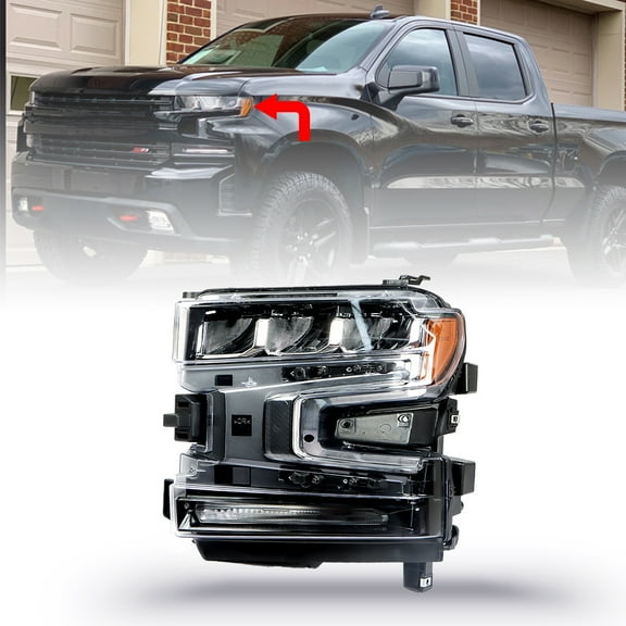 Headlight Assembly Replacement for 2019 2020 Chevrolet Silverado 1500 LED Driver Side Headlamp 84621850