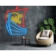 thumbnail image 4 of Glowneon Ship Head Skull Pirate Privateer Neon Sign, 4 of 4