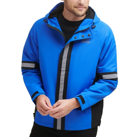 DKNY Men Vintage Tech Reflective Colorblock Jacket Lightweight cozy Medium