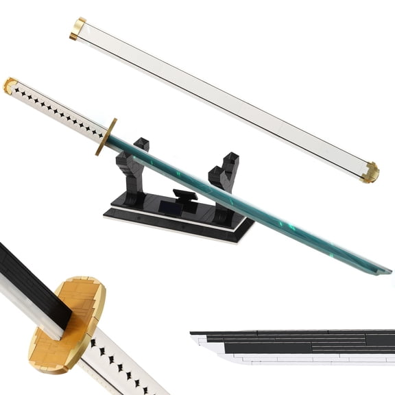 MACTANO Anime Swords Building Block Set, Luminous Zoro Wado Ichimonji Sword Building Blocks Kit Toy 806 Piece