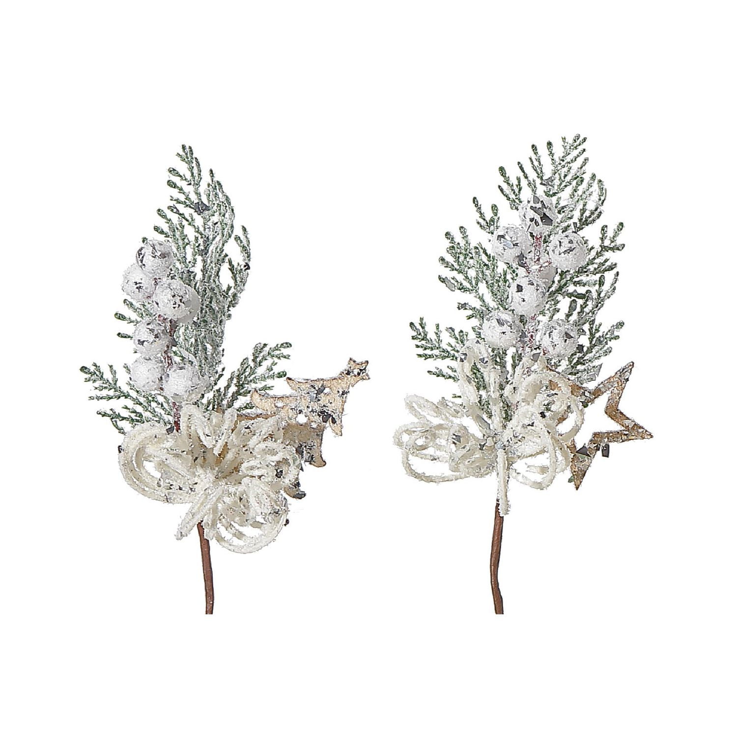 Pic À Baies Et Feuilles Scintillantes - Lot De 12