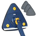 thumbnail image 3 of Cleaning Mop 360° Rotatable Super Water Absorption Triangular Mop Foldable Automatic Water Squeezing Wall Cleaning Mop with 2 Replacement Mop Cloth for Floor Wall Window Cleaning, 3 of 10