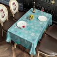thumbnail image 3 of Christmas Rectangle Tablecloths Snowflake Tablecloths 60x102inch Polyester Waterproof and Reusable Tablecloth for Weddings Banquets or Restaurants, 3 of 5