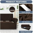 thumbnail image 3 of High Stretch 1-Piece Jacquard Small Checks Couch Covers for 2 Cushion Couch Anti Slip Love Seat Sofa Covers Loveseat Slipcovers Protector for Kids Pets (Loveseat, Coffee), 3 of 5